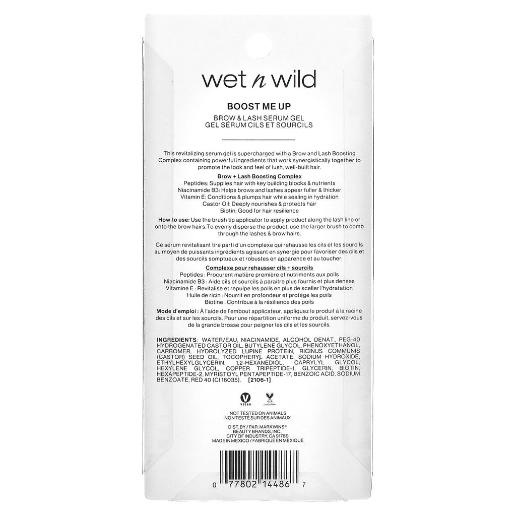wet n wild, Boost Me Up, Brow & Lash Serum Gel, 0.16 fl oz (5 ml)