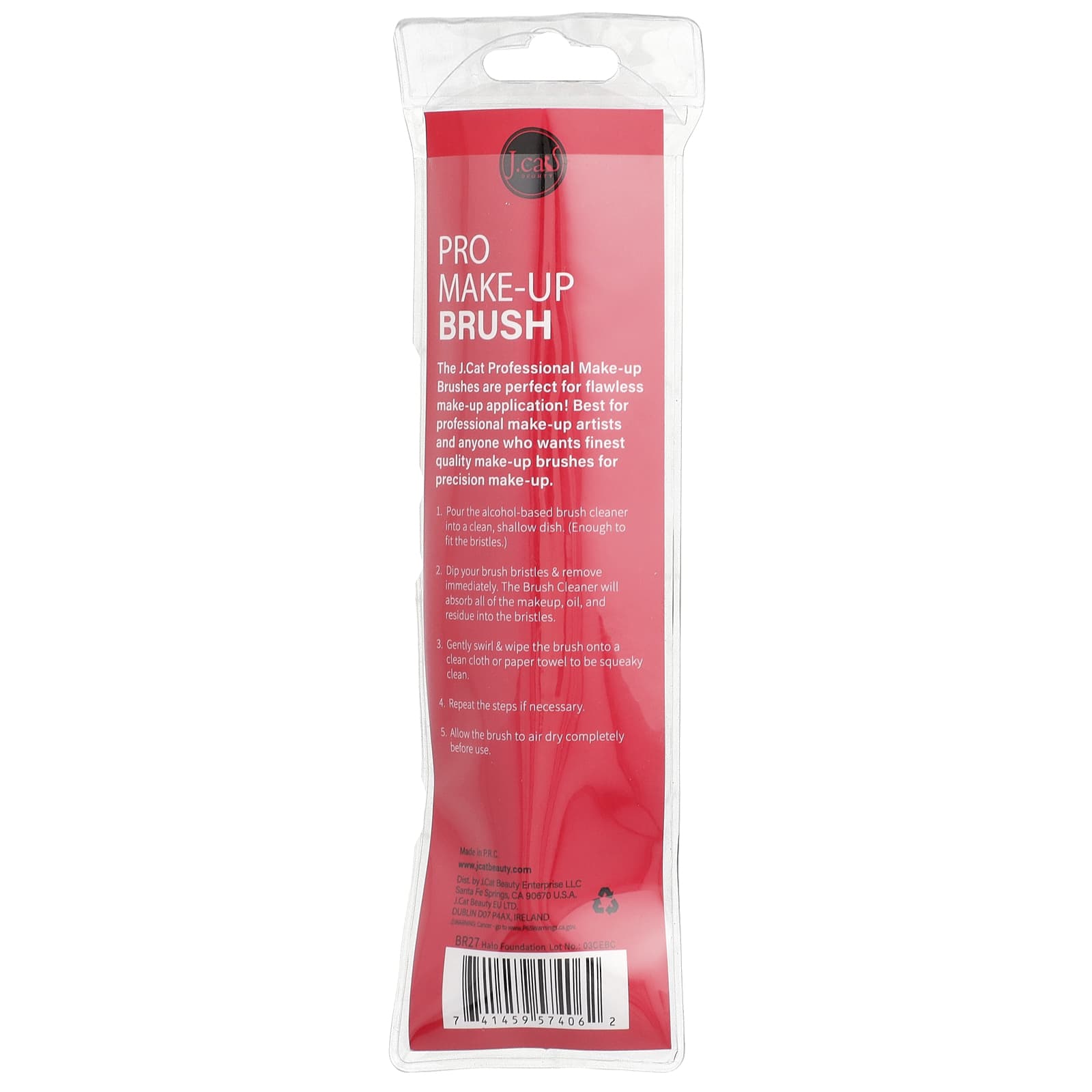 J.Cat Beauty, Pro Make-Up Brush, BR27 Halo Foundation, 1 Count
