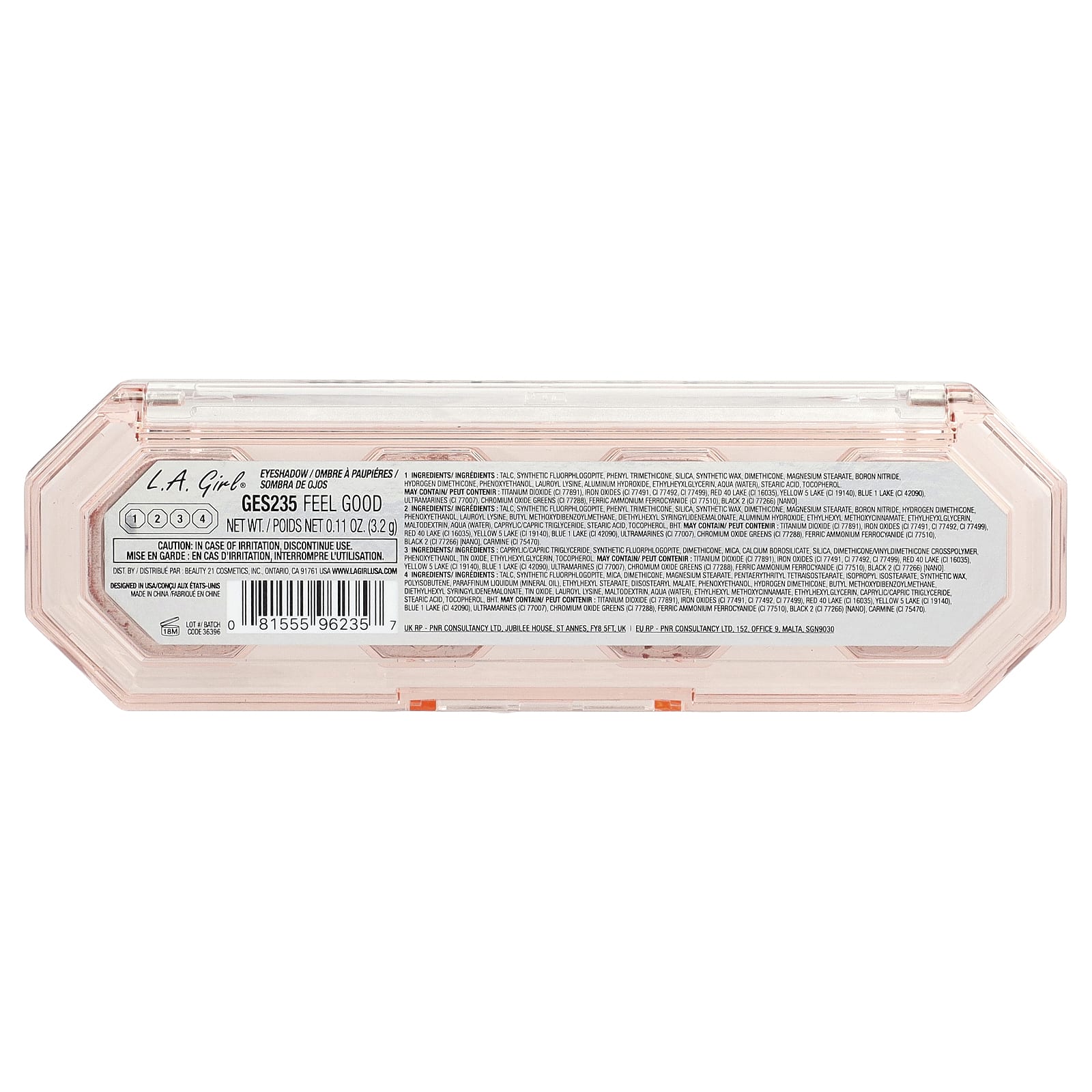 L.A. Girl, 4 Play Eyeshadow Palette, GES235 Feel Good, 0.11 oz (3.2 g)