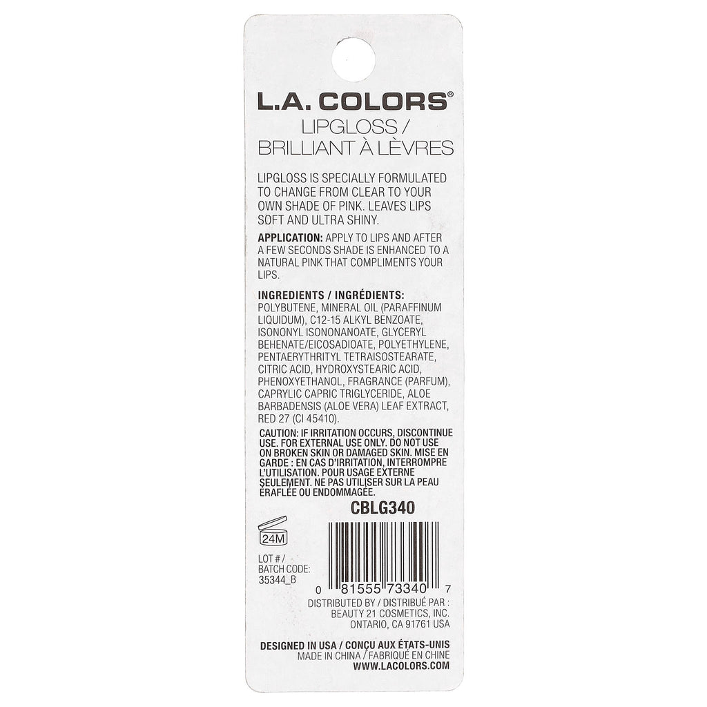 L.A. Colors, Mood Lipgloss, CBLG340 In The Mood, 0.43 fl oz (13 ml)