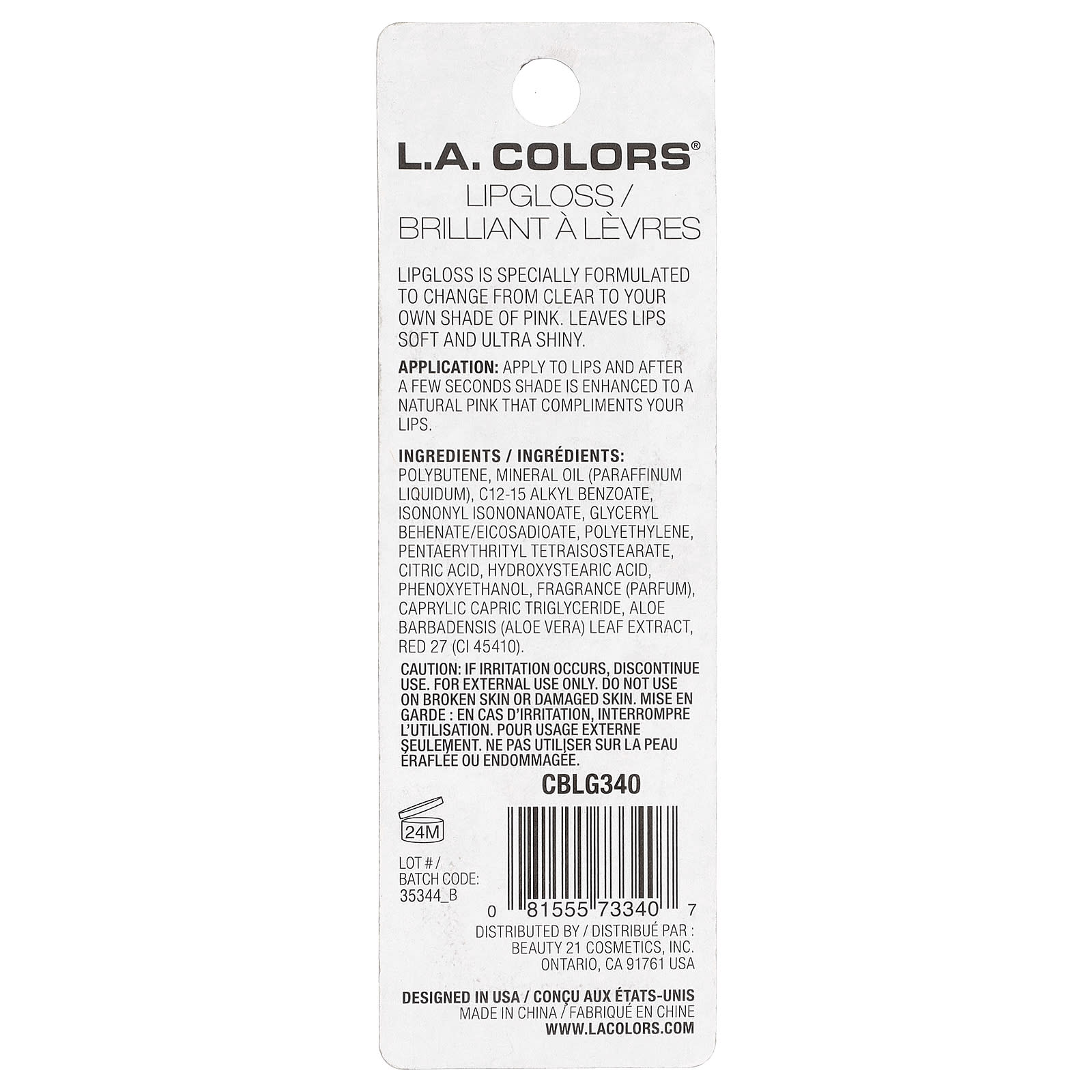 L.A. Colors, Mood Lipgloss, CBLG340 In The Mood, 0.43 fl oz (13 ml)