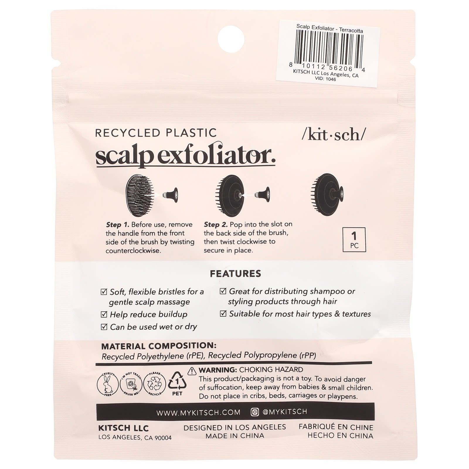 Kitsch, Scalp Exfoliator, Terracotta, 1 Exfoliator