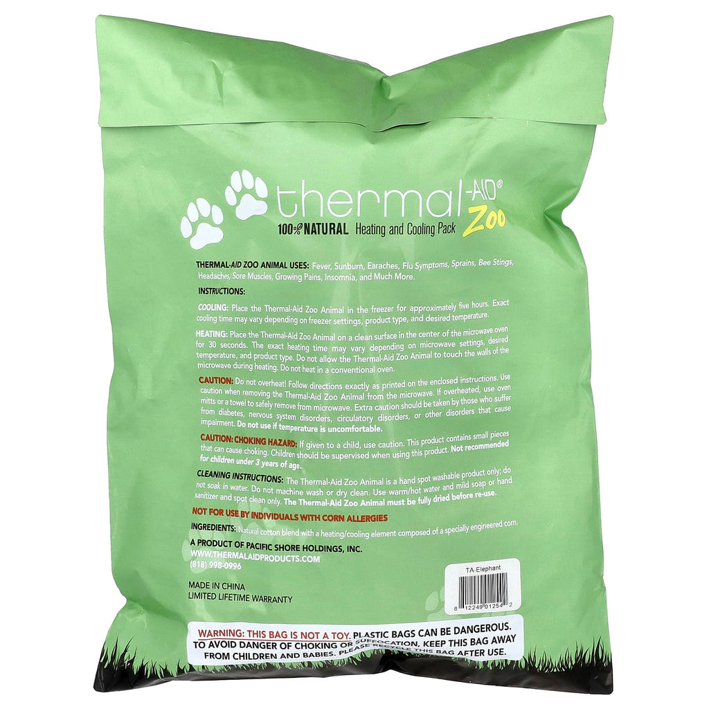 Thermal Aid, Heating and Cooling Pack, Zoo Elephant, Tiny, 1 Count