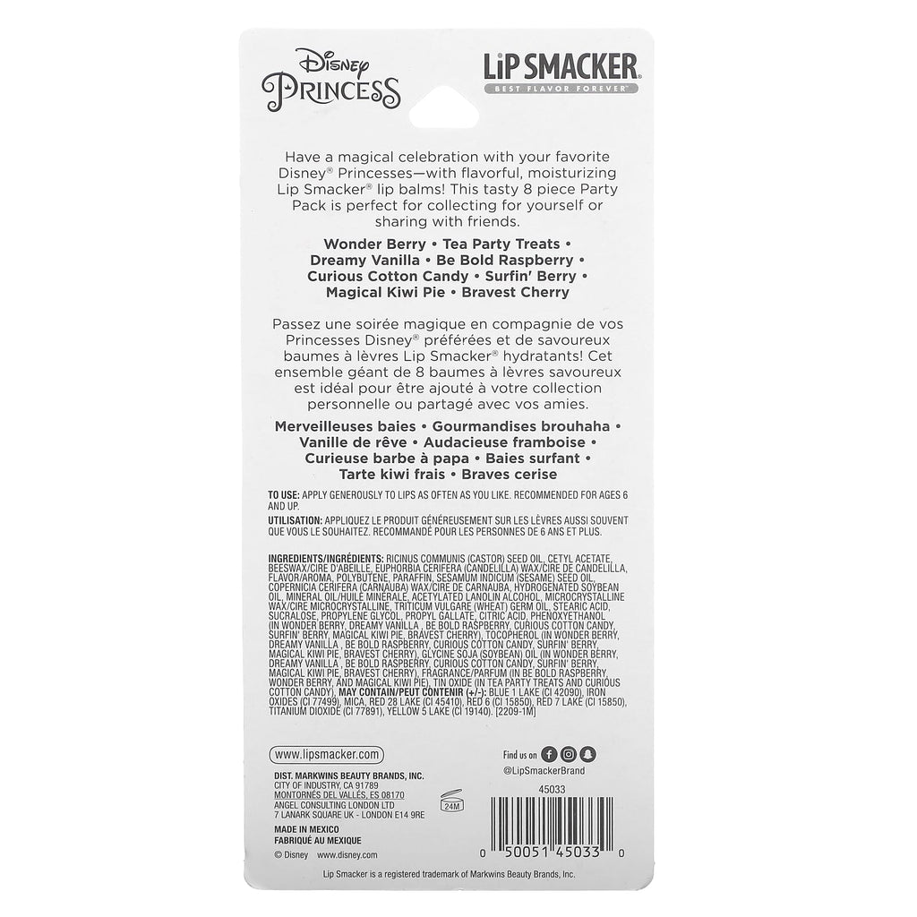 Lip Smacker, Disney Princes, Lip Balm, Party Pack, 8 Pack, 0.14 oz (4 g) Each