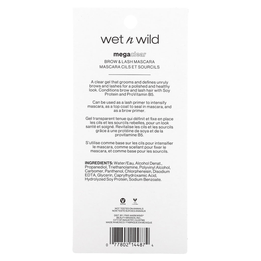 wet n wild, Mega Clear, Brow & Lash Mascara, 1114487 Clear, 0.30 fl oz (9 ml)