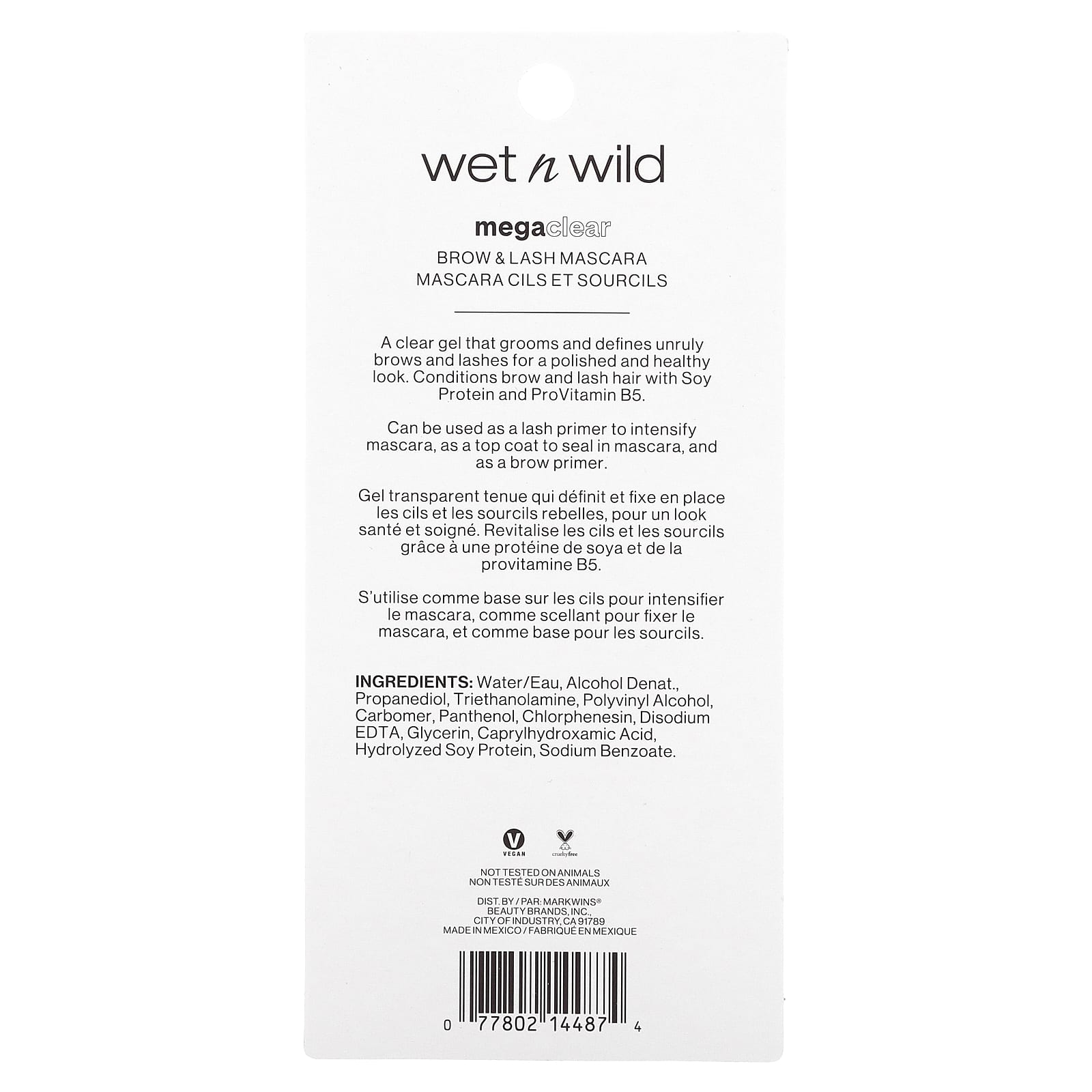 wet n wild, Mega Clear, Brow & Lash Mascara, 1114487 Clear, 0.30 fl oz (9 ml)