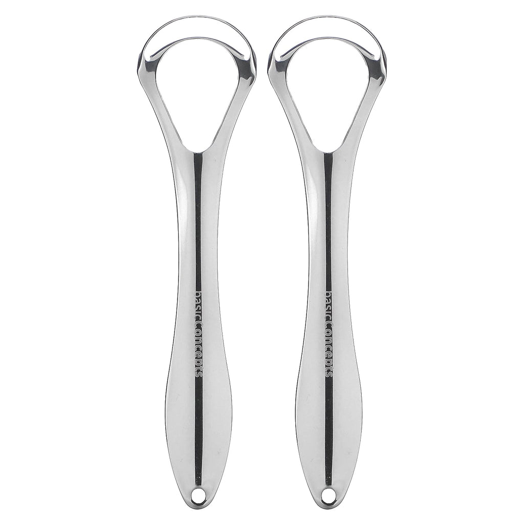 basicConcepts, Stainless Steel Tongue Scrapers , 2 Pack