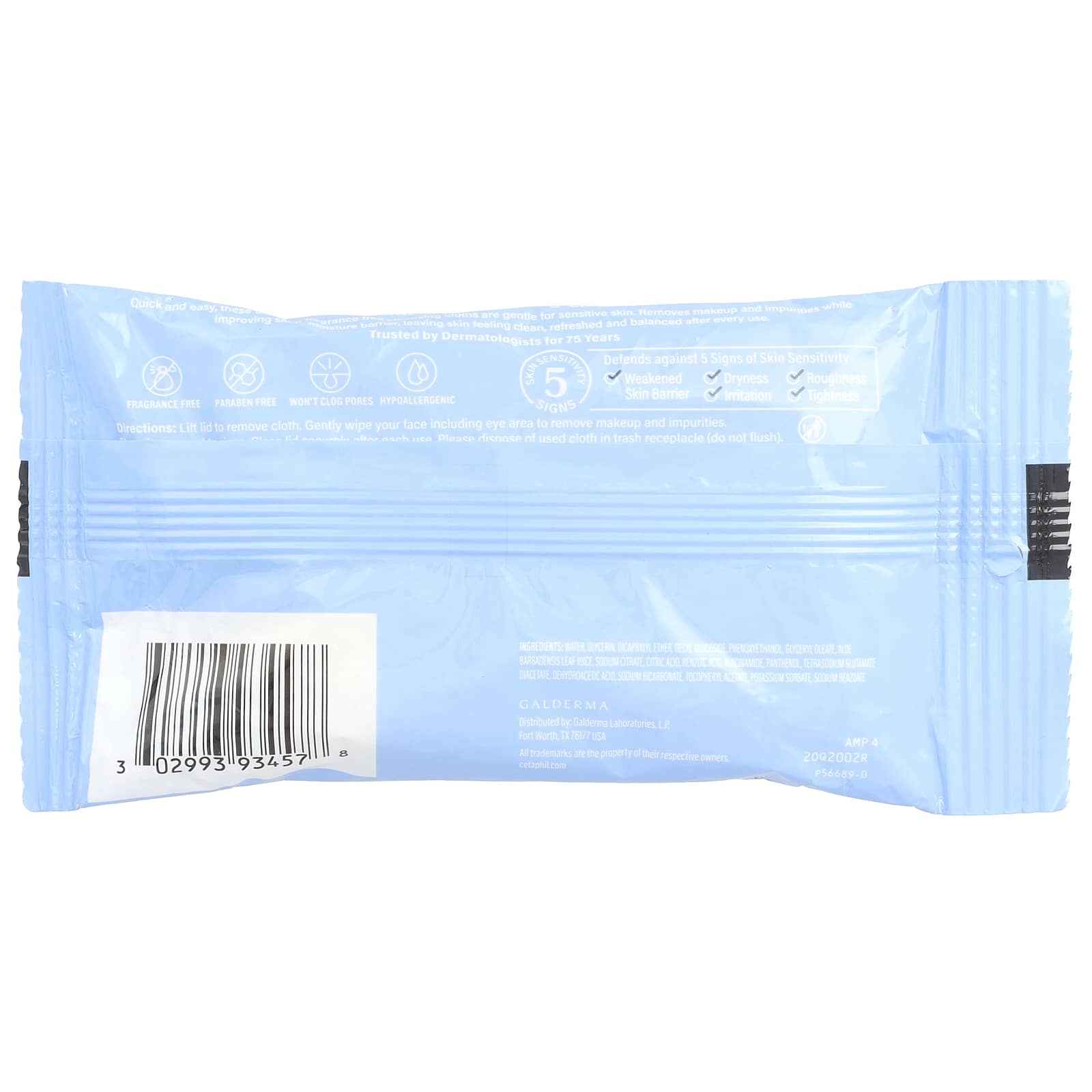 Cetaphil, Gentle Skin Cleansing Cloths, Fragrance Free, 10 Pre-Moistened Cloths