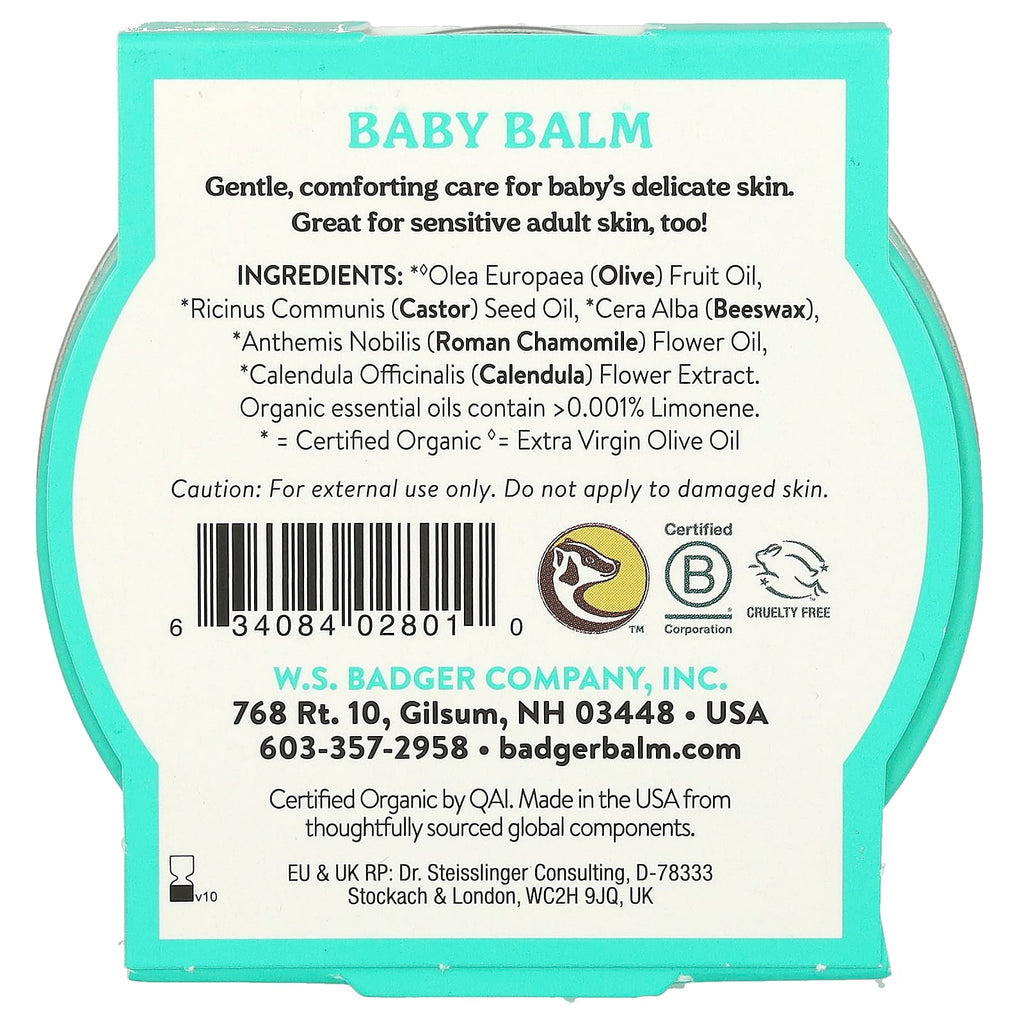 Badger, Organic Baby Balm, Chamomile and Calendula, 2 oz (56 g)