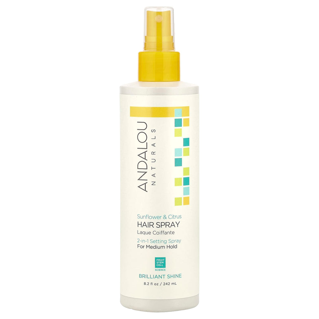 Andalou Naturals, Hair Spray, Brilliant Shine, For Medium Hold, Sunflower & Citrus , 8.2 fl oz (242 ml)