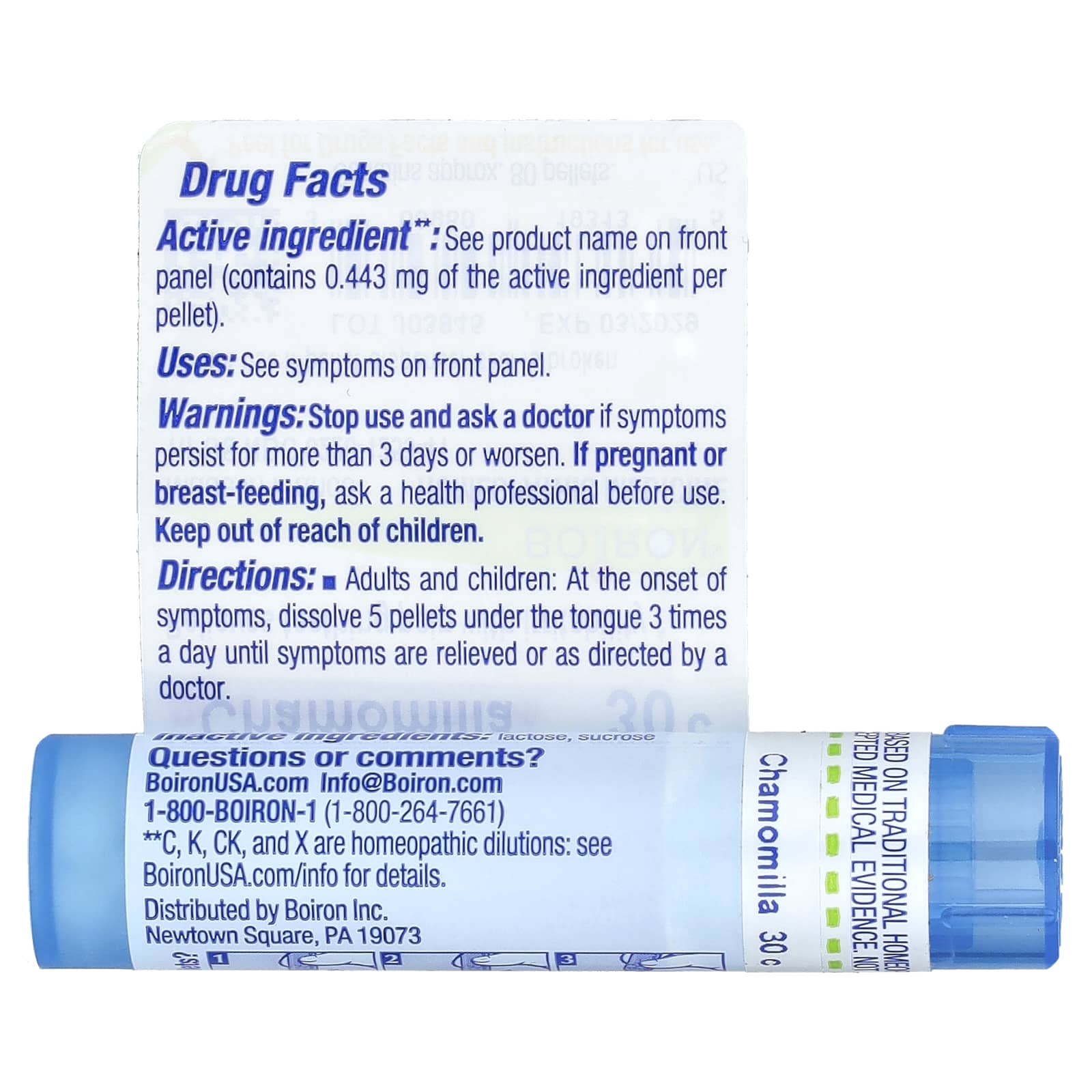 Boiron, Chamomilla, 30C, Teething & Irritability, Approx 80 Pellets