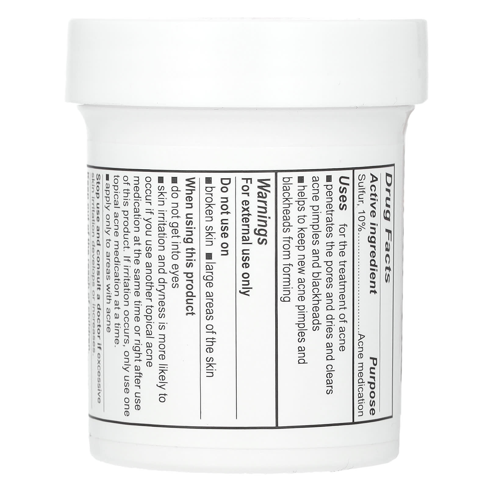 De La Cruz, Acne Treatment Ointment with 10% Sulfur, Maximum Strength, 2.6 oz (73.7 g)