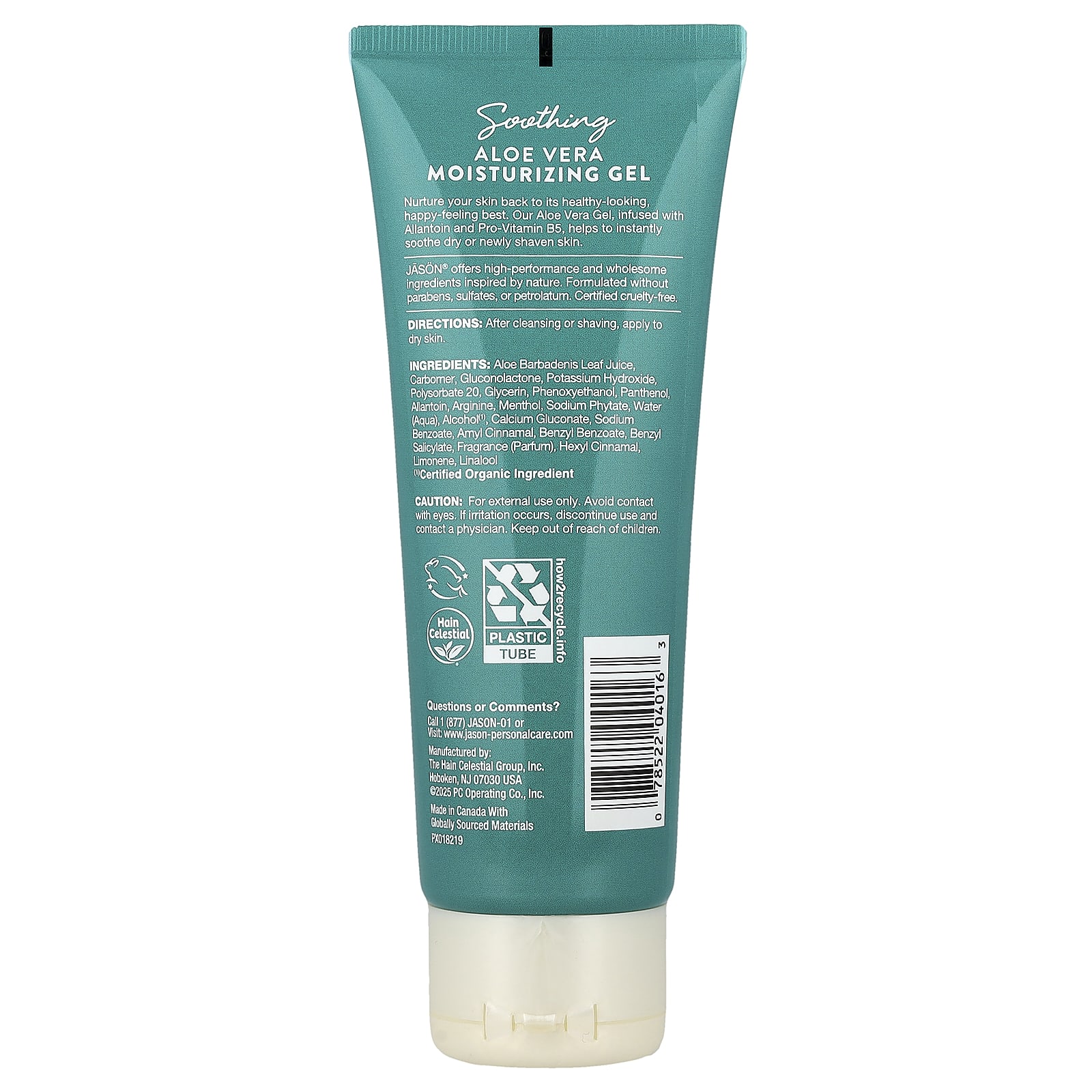 Jason Natural, Soothing Aloe Vera, Moisturizing Gel, 4 oz (113 g)