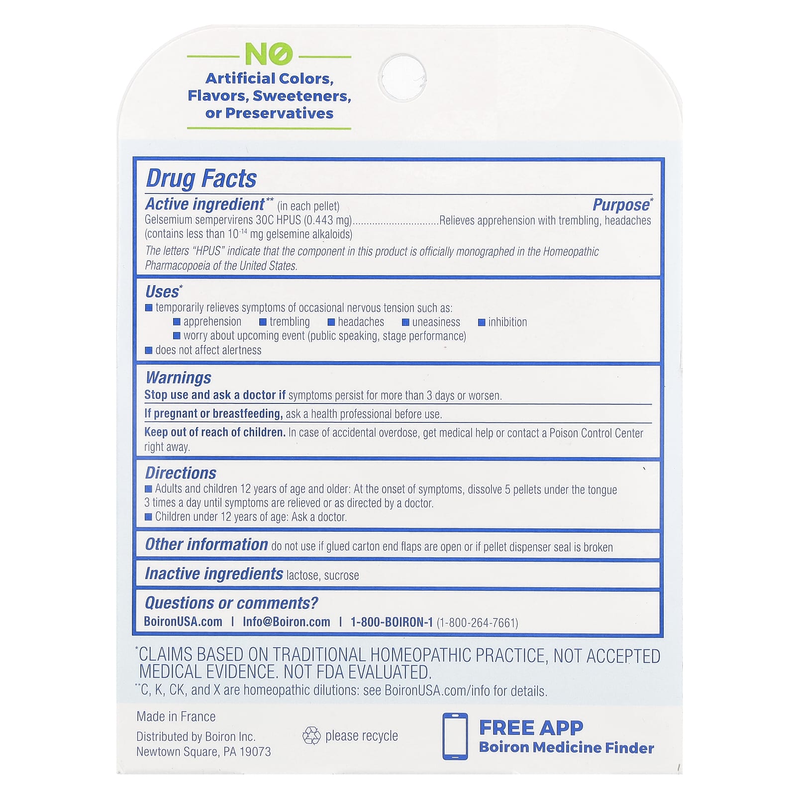 Boiron, Gelsemium, Meltaway Pellets, 30C, 3 Tubes, Approx. 80 Pellets Each