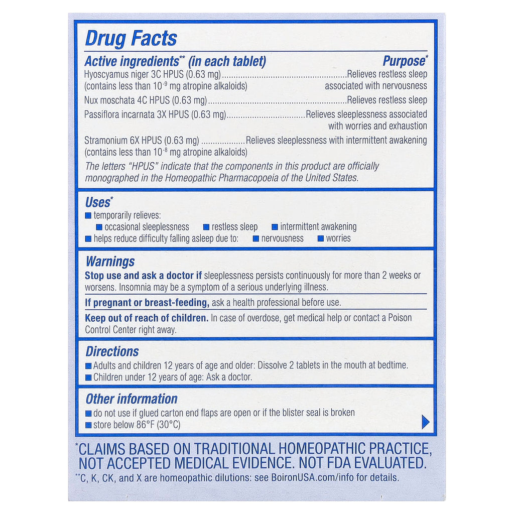 Boiron, SleepCalm®, Unflavored, 60 Meltaway Tablets