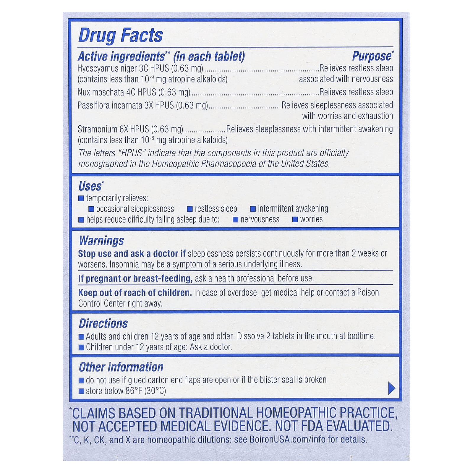 Boiron, SleepCalm®, Unflavored, 60 Meltaway Tablets