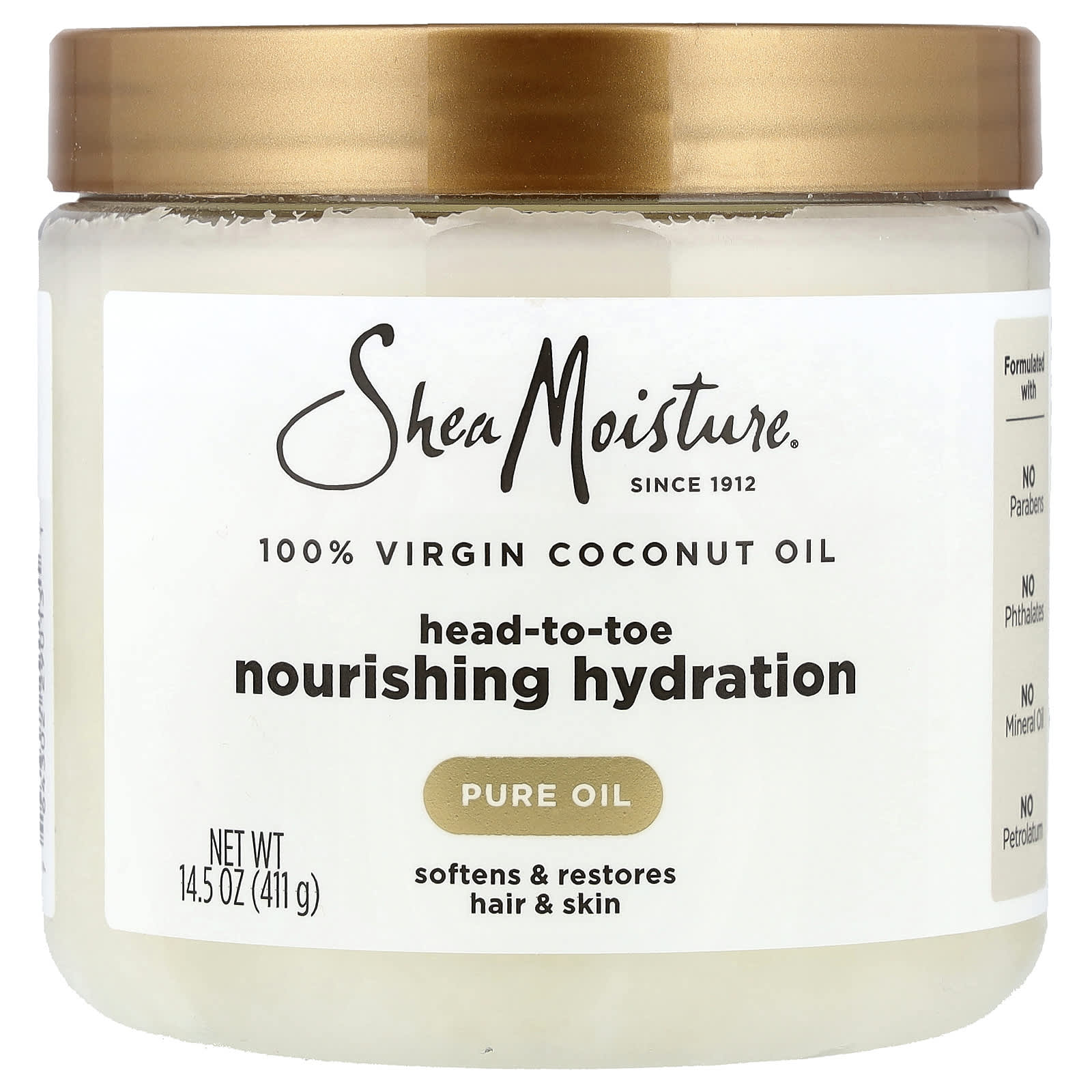 SheaMoisture, 100% Virgin Coconut Oil, 14.5 oz (411 g)