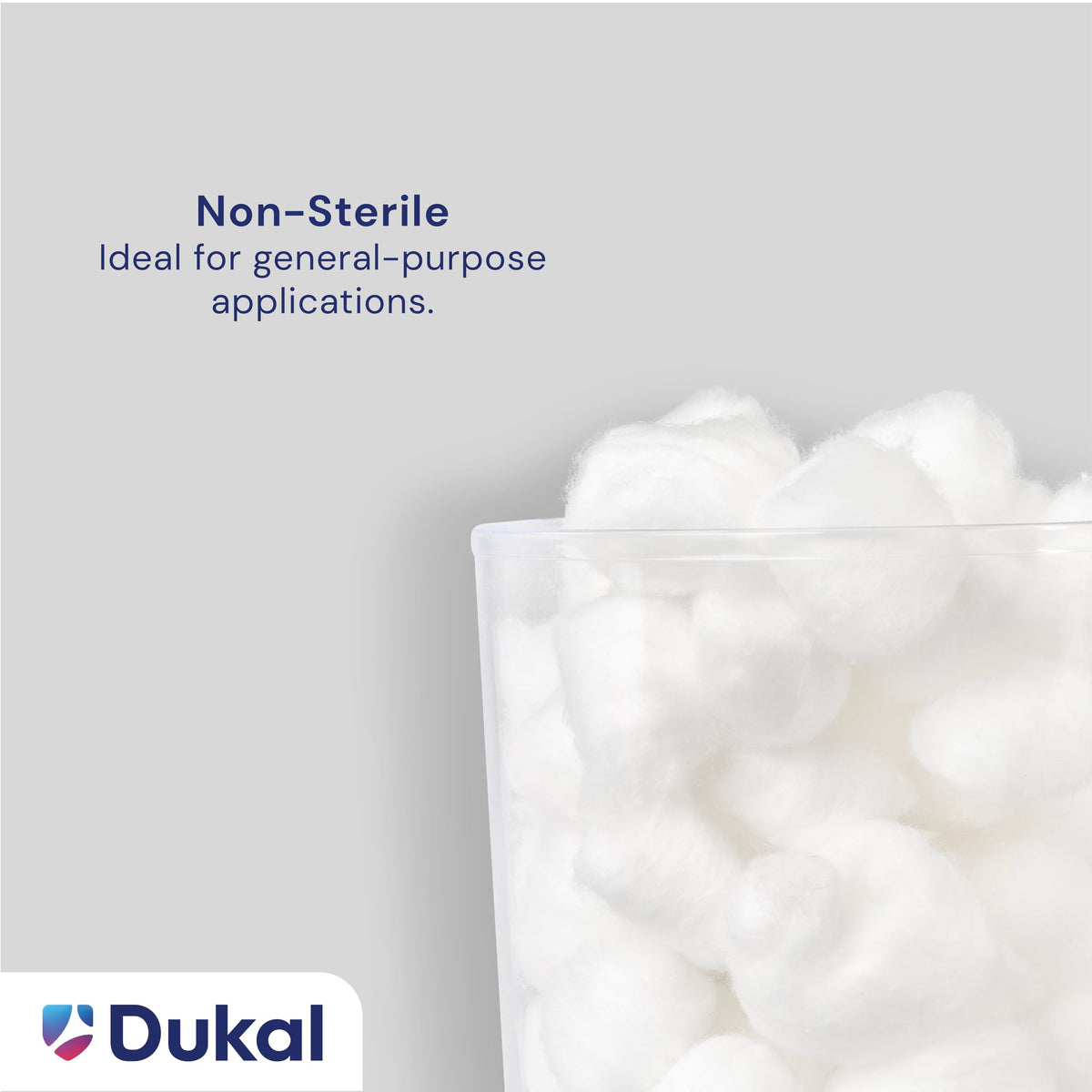 Dukal Medium White Cotton Balls, Non-Sterile