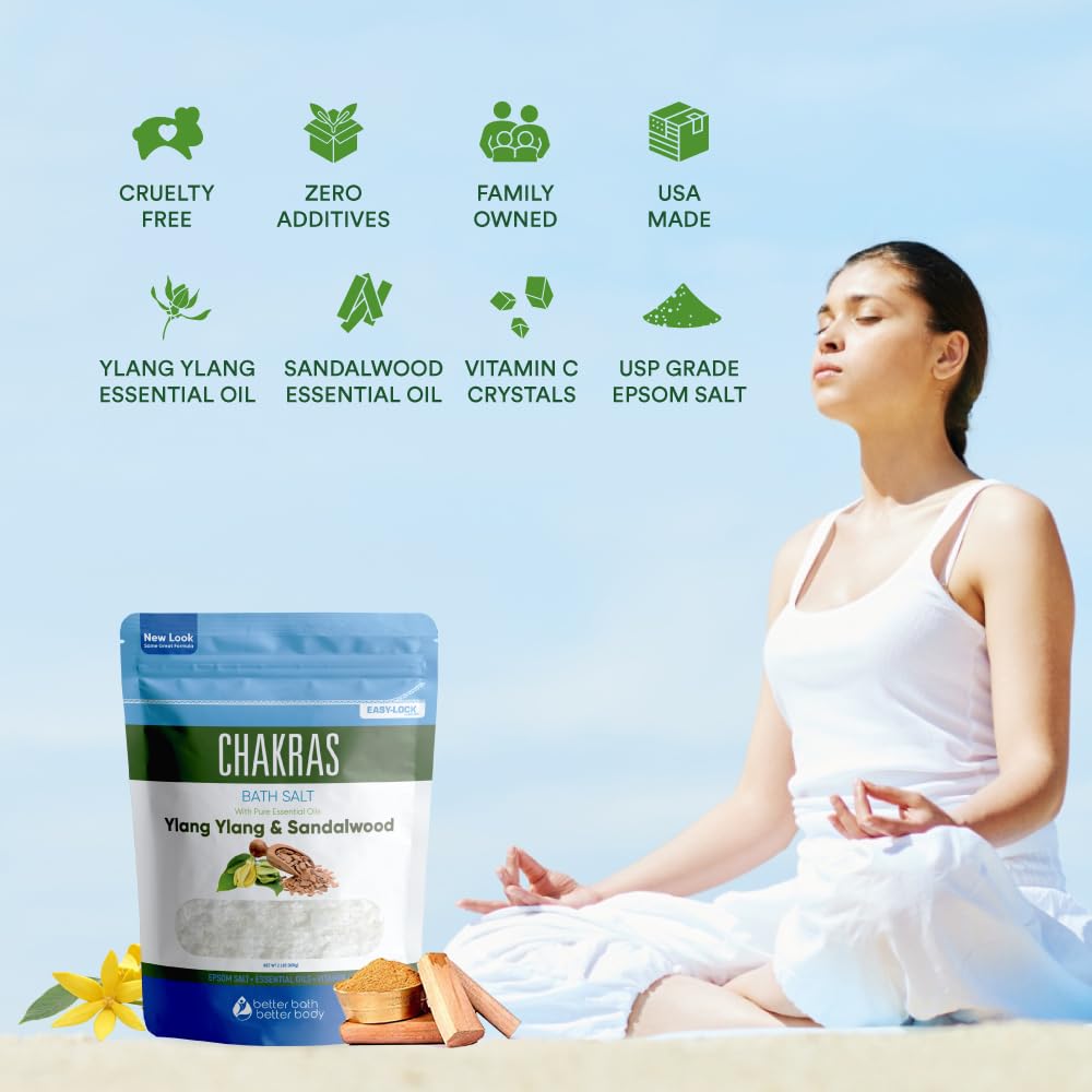 Chakras Bath Salt with Epsom Salt, Essential Oils & Vitamin C