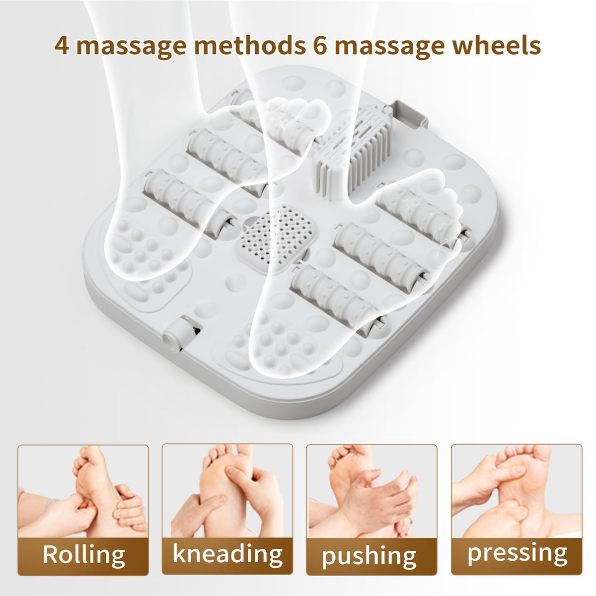 Folding Foot Spa with Heat, Massage Rollers, Touchscreen & Timer