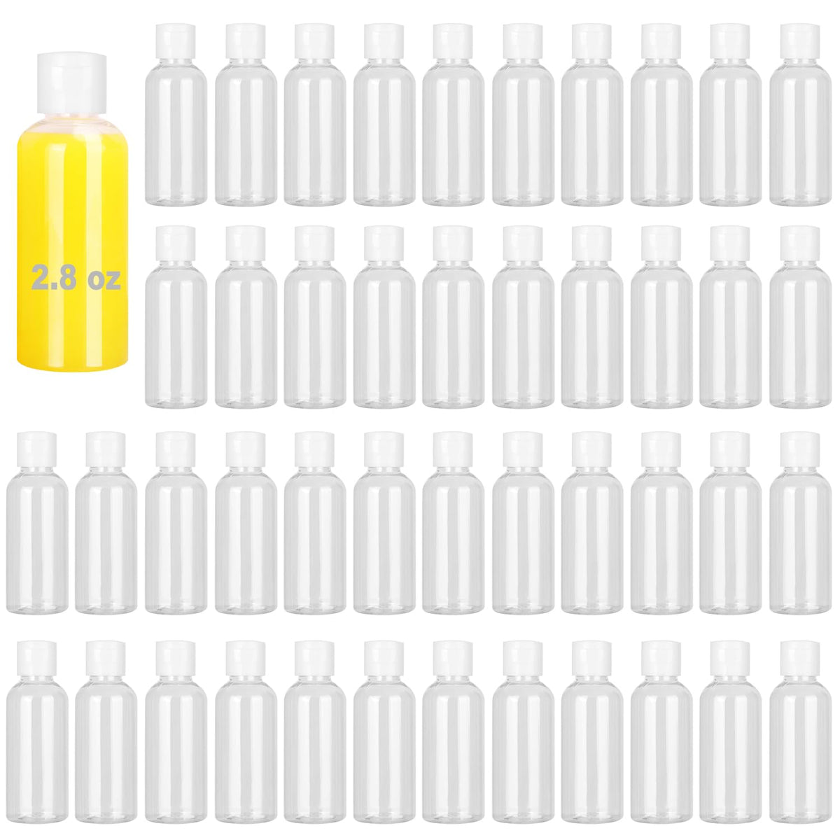 Clear Plastic Squeeze Bottles with Flip-Top Caps, Refillable BPA-Free