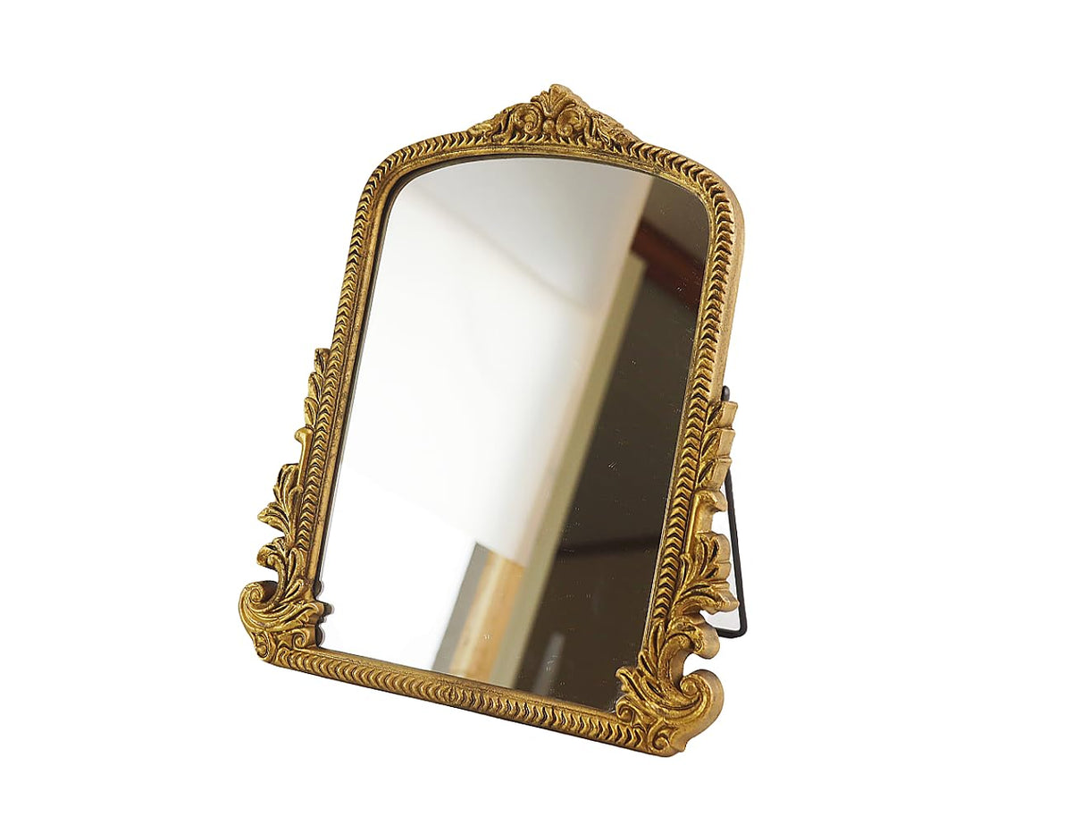 Vintage Arched Tabletop Vanity Mirror with Foldable Easel
