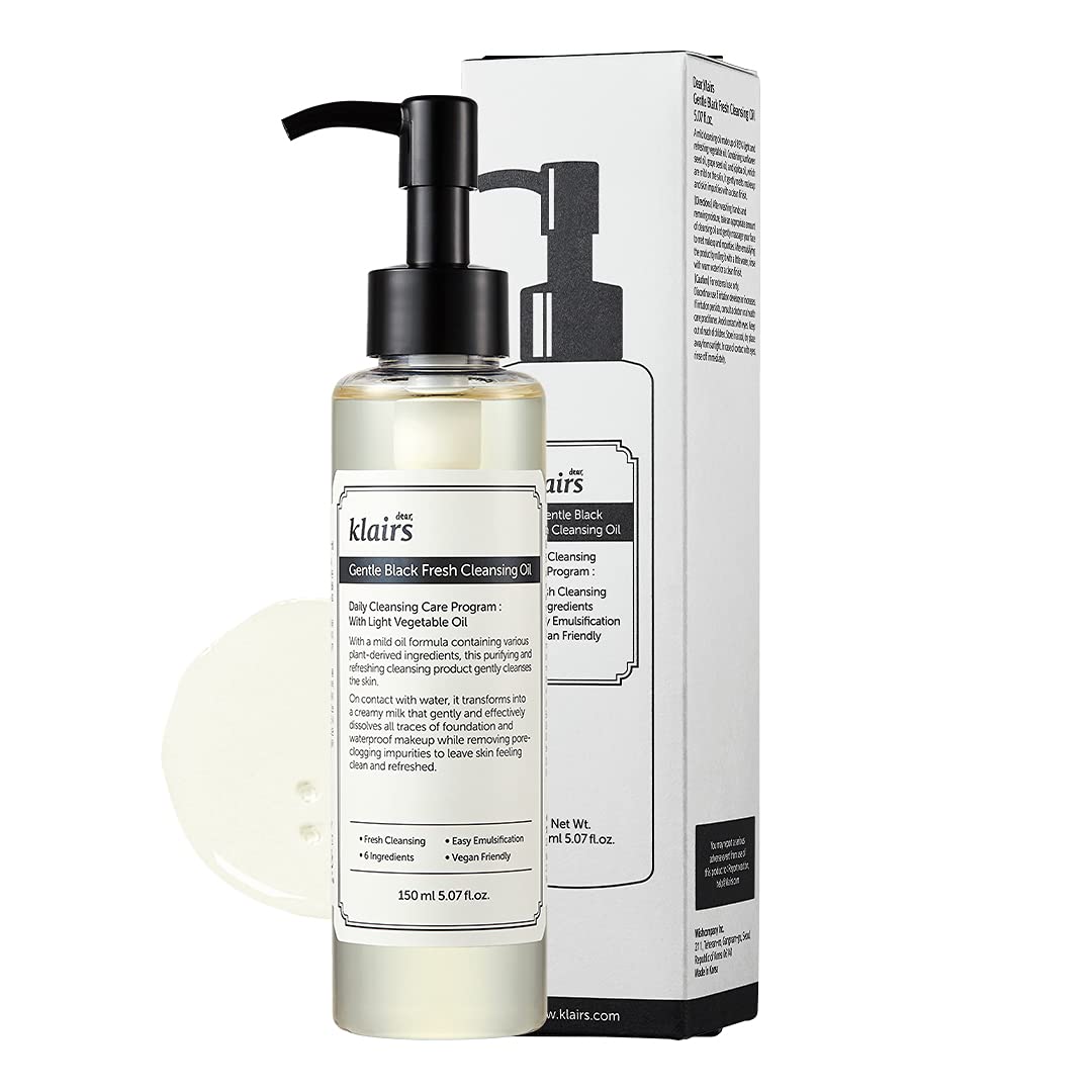 DearKlairs Gentle Black Deep Cleansing Oil with 6 Plant Oils