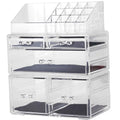 Sooyee Acrylic Makeup Organizer, 5-Drawer 3-Piece Storage Set