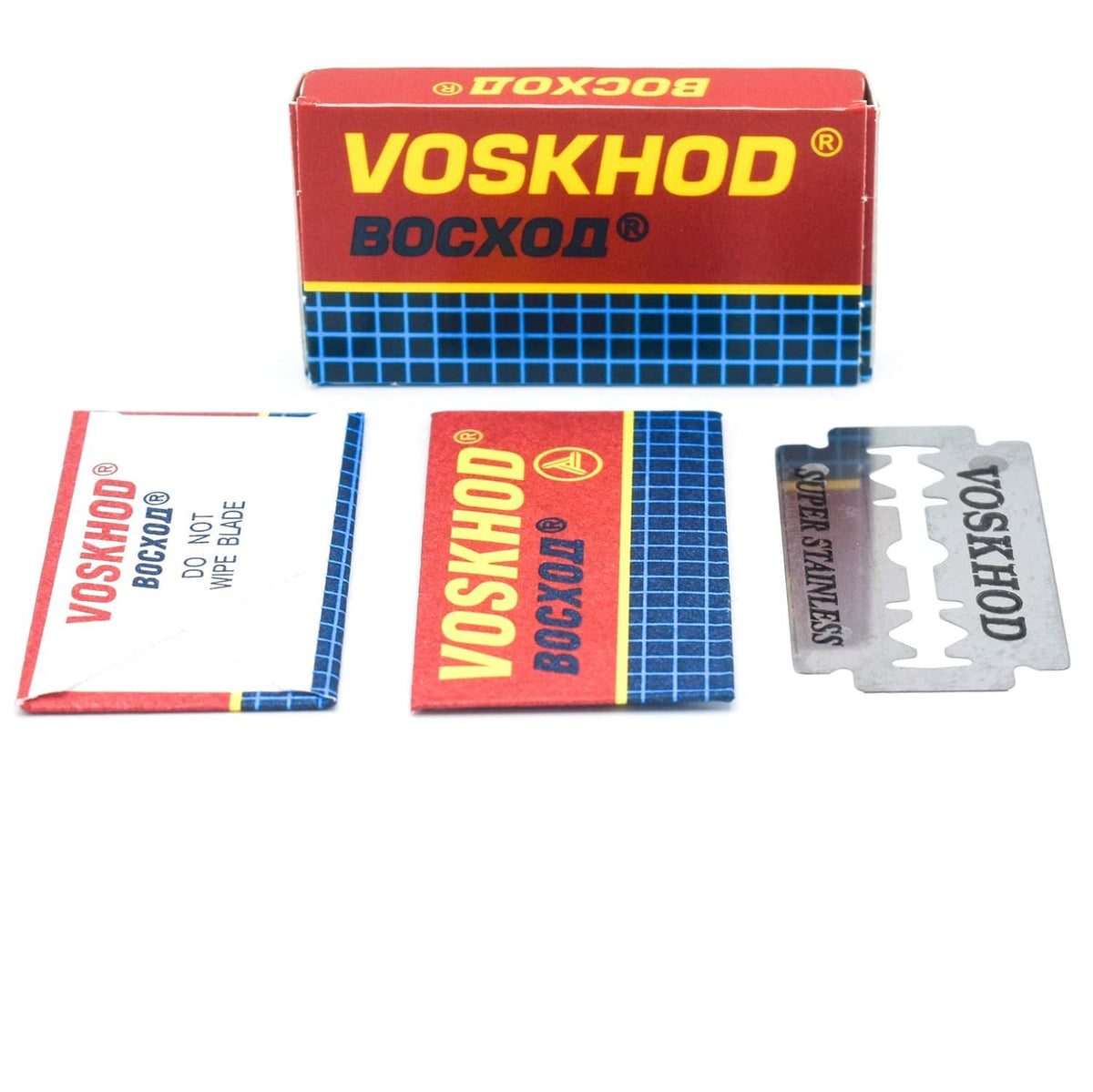 Voskhod PTFE-Coated Stainless Steel Double Edge Razor Blades, 100 Count
