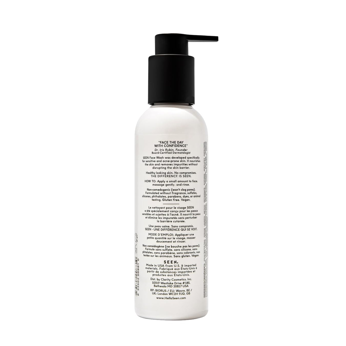 SEEN Fragrance-Free Face Wash for Sensitive, Acne-Prone & Eczema-Prone Skin