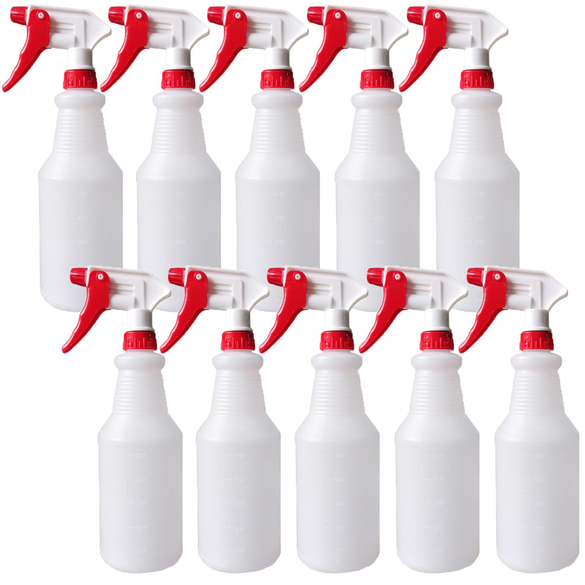 10-Pack 32 oz Empty Plastic Spray Bottles with Adjustable Nozzles