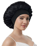 100% Mulberry Silk Bonnet for Sleeping, Double-Layer Hair Protection Cap