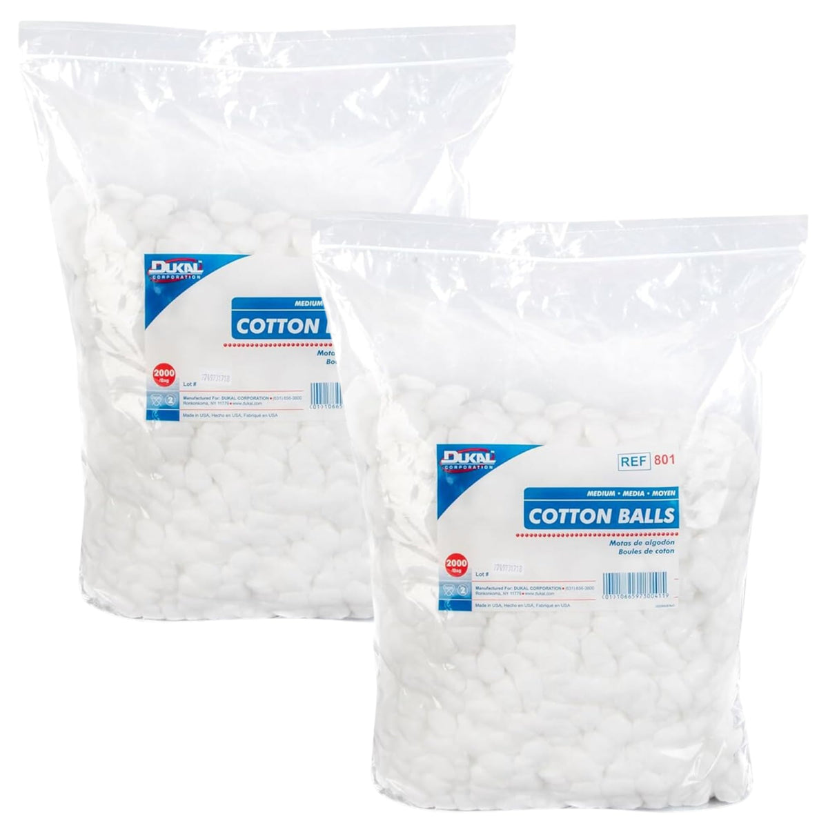 Dukal Medium White Cotton Balls, Non-Sterile