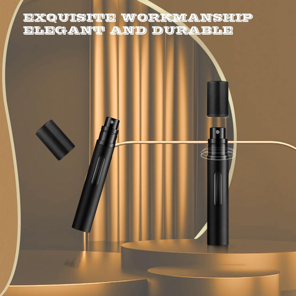 10ml Refillable Perfume Atomizer Travel Spray Bottle, 3-Piece Set