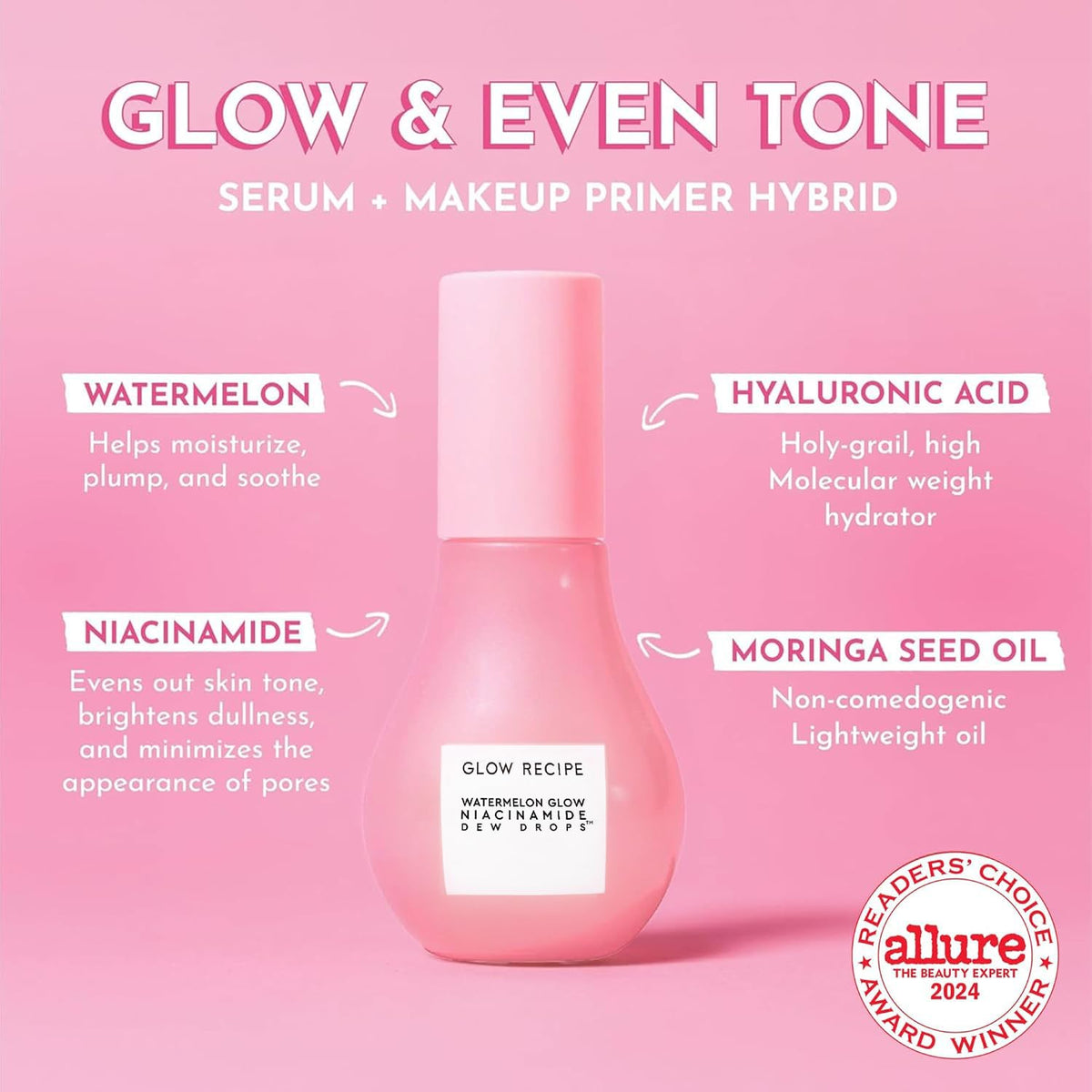 Glow Recipe Watermelon Niacinamide Dew Drops Hydrating Face Serum