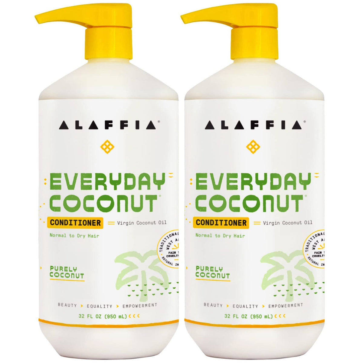 Alaffia EveryDay Coconut Conditioner 2-Pack, 32 fl oz Each