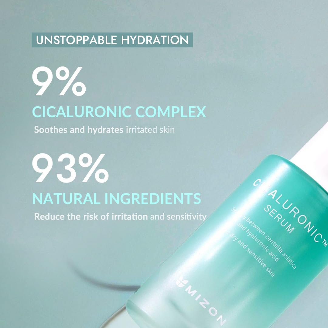 MIZON Cicaluronic Serum with Hyaluronic Acid & Centella Asiatica, 1.01 Fl Oz