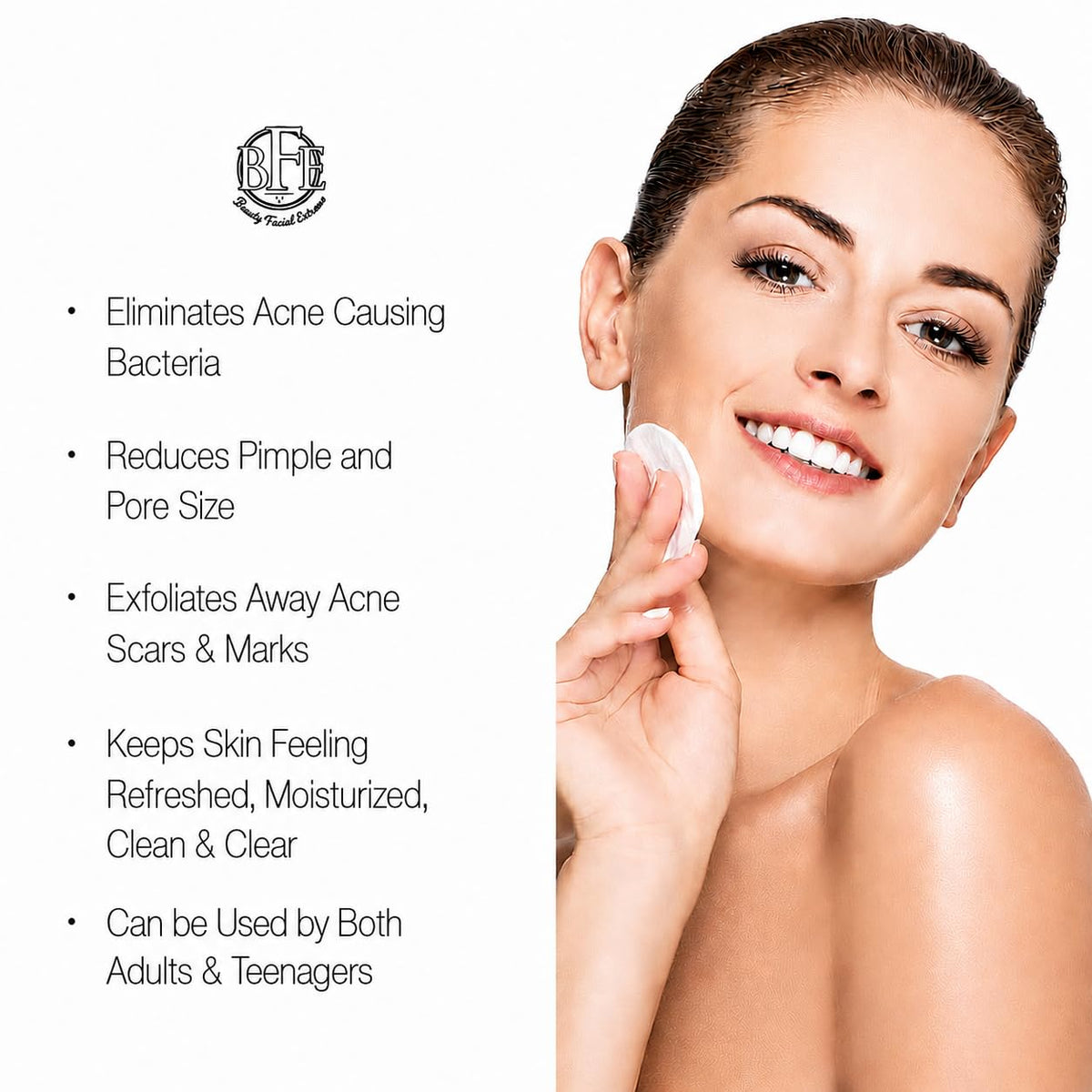 Acne Treatment Pads with Salicylic, Glycolic & Lactic Acids