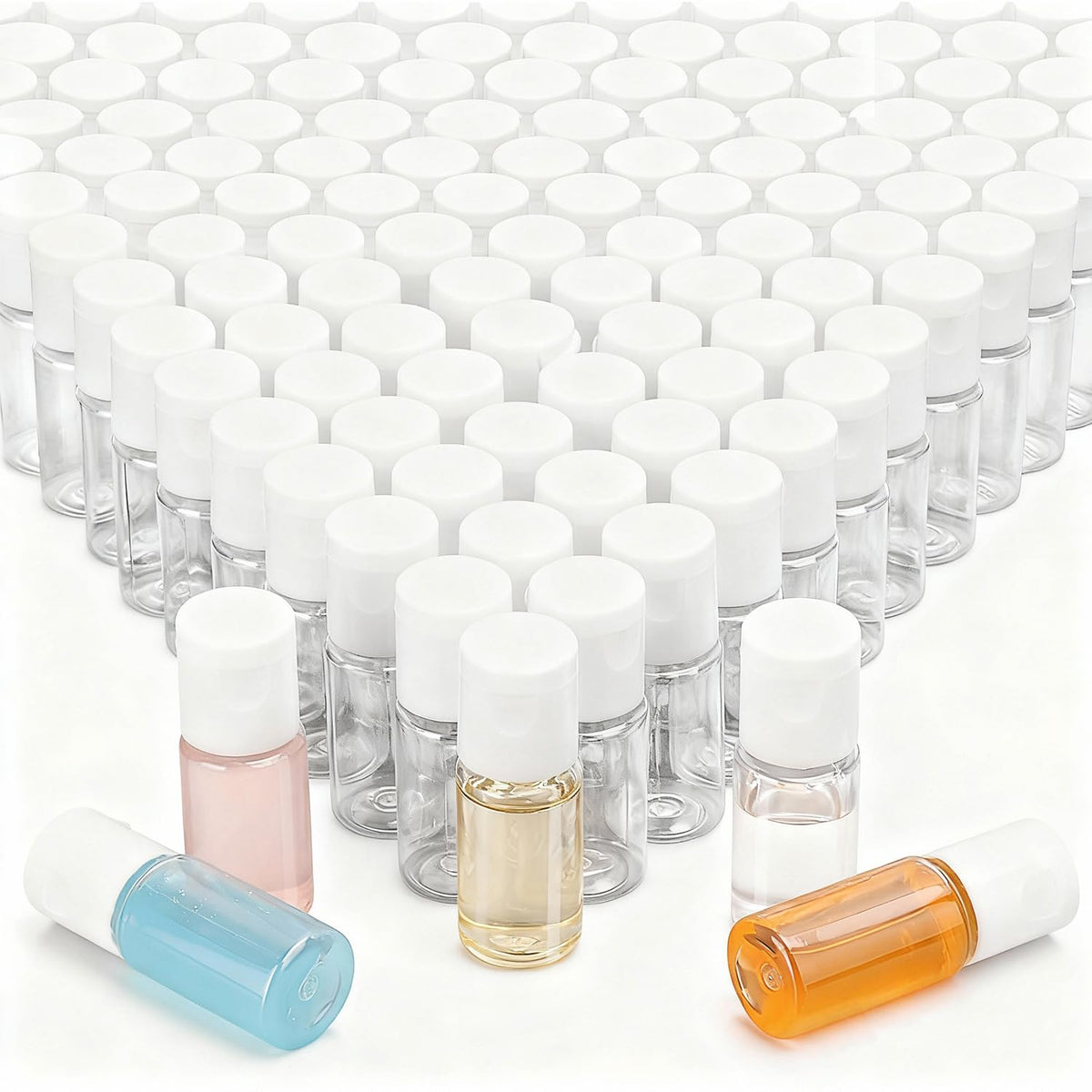 Clear Plastic Squeeze Bottles with Flip-Top Caps, Refillable BPA-Free