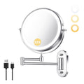 Wall Mounted Makeup Mirror, 8-Inch Double-Sided LED Mirror with 1X/30X Magnification