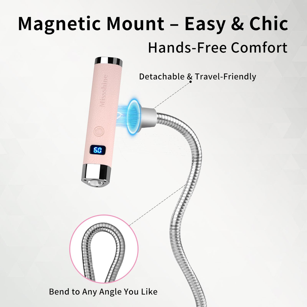 Missshine Cordless UV/LED Nail Lamp for Gel Nails