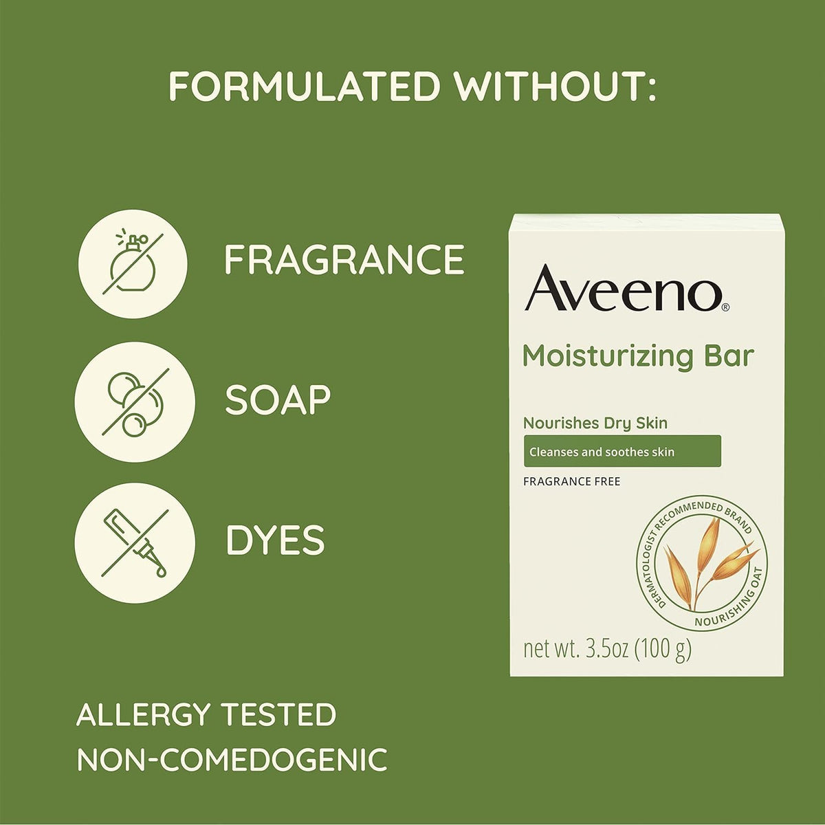 AVEENO Moisturizing Bar with Colloidal Oatmeal for Dry Skin