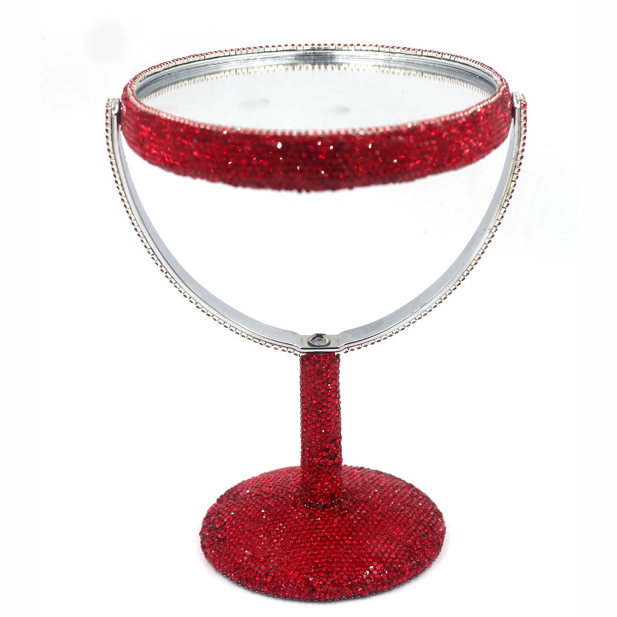 Bling Rhinestone Double-Sided Swivel Vanity Makeup Mirror