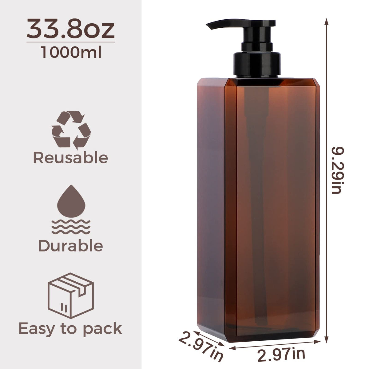 Refillable PET Pump Dispenser Bottles