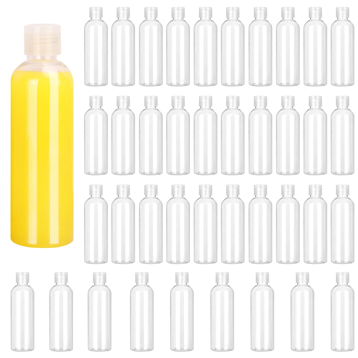 Clear Plastic Squeeze Bottles with Flip-Top Caps, Refillable BPA-Free