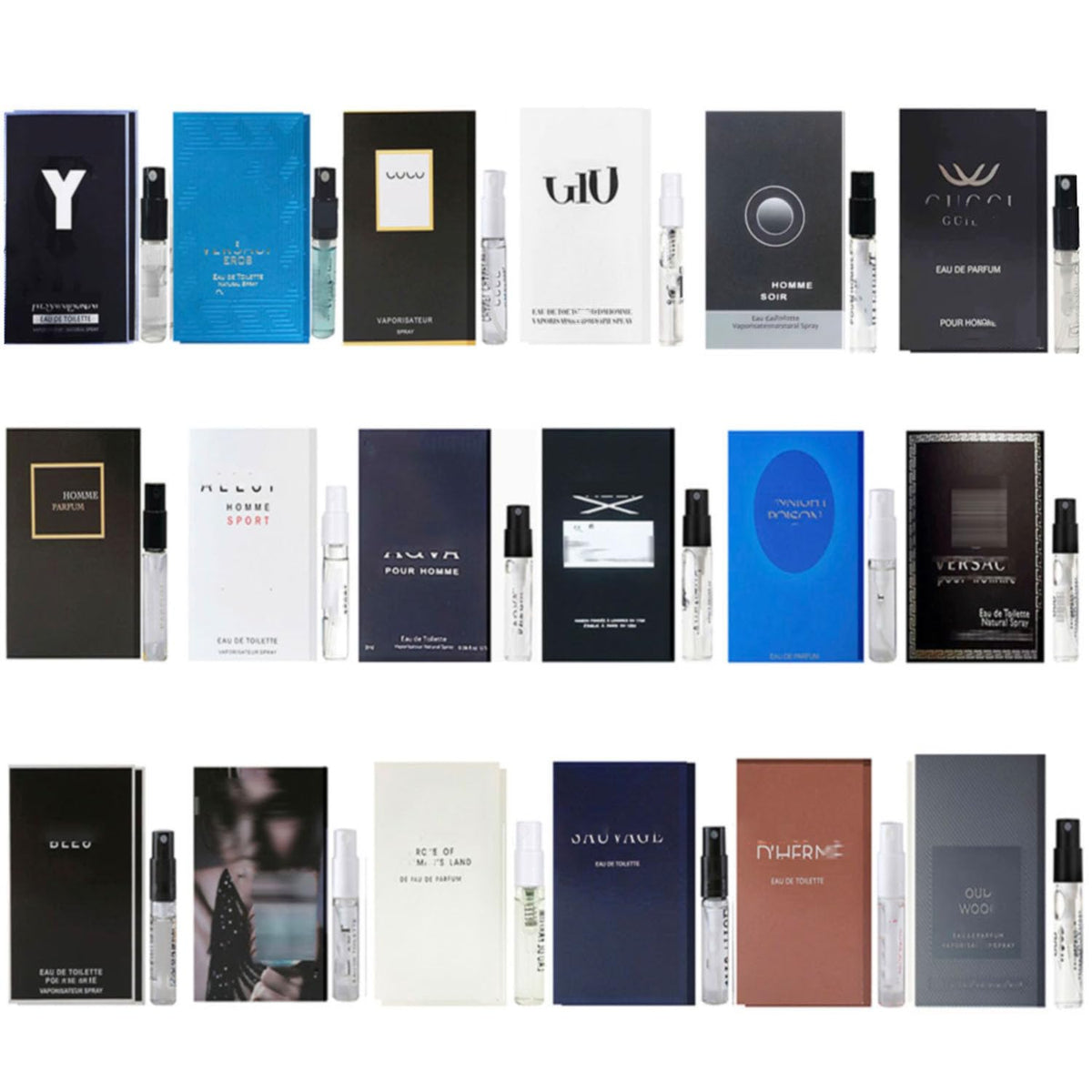 Men’s Cologne Sample Set, 18-Brand Designer Fragrance Vial Collection
