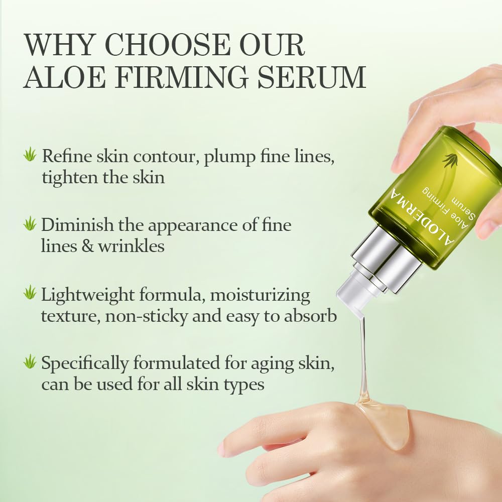 Aloderma Aloe Vera Face Serum with Hyaluronic Acid, 1.7 oz
