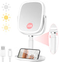Vanmirr Height Adjustable Lighted Makeup Mirror with 1x/10x Magnification