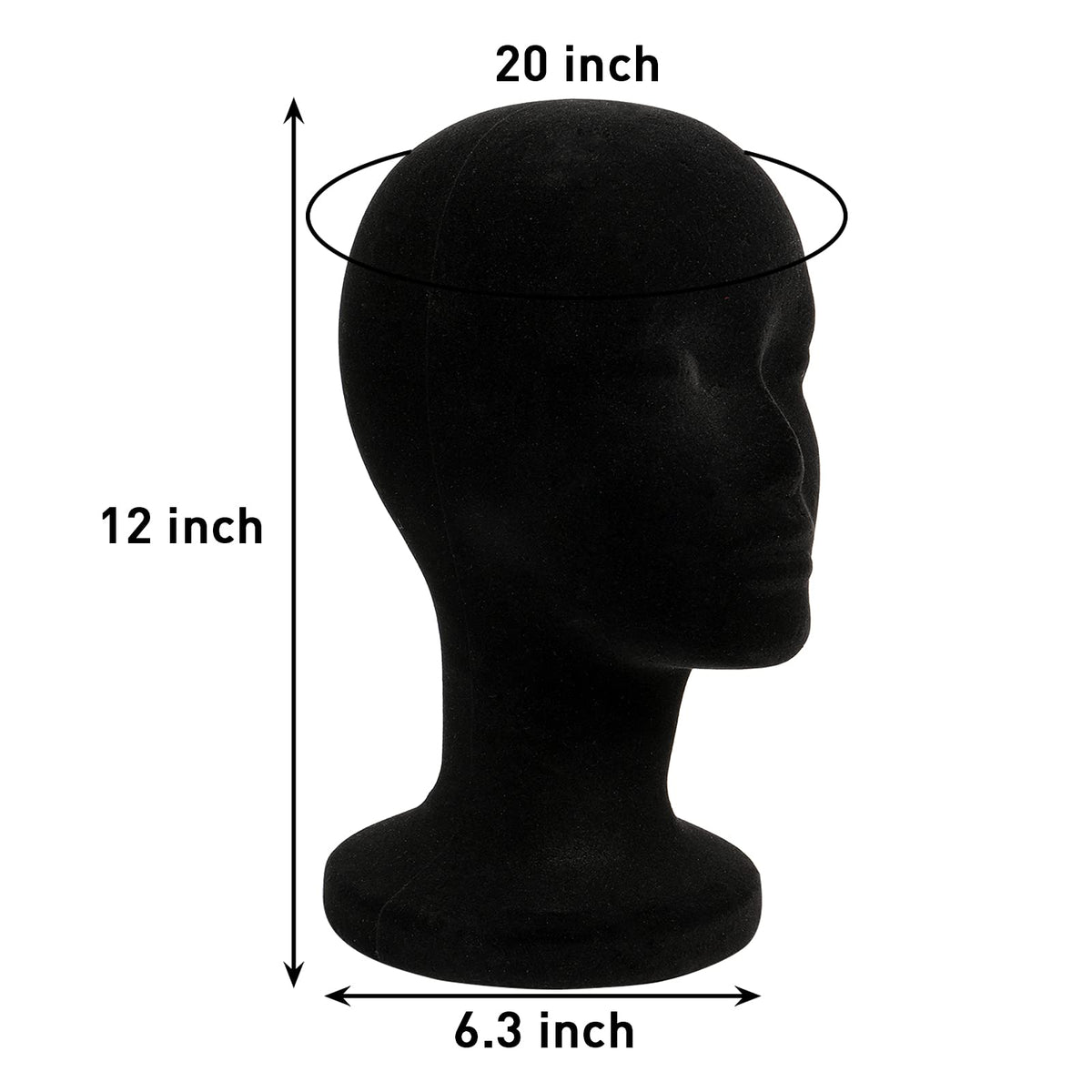Foraineam 2-Pack Black Foam Mannequin Heads, 12-Inch Female Wig Display Stands