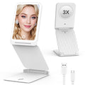 EASEHOLD Lighted Travel Makeup Mirror with LED Lights and Magnification